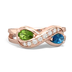 Peridot Diamond Infinity 14K Rose Gold ring R5390