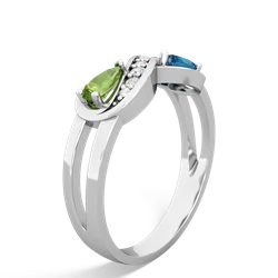 Peridot Diamond Infinity 14K White Gold ring R5390