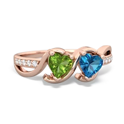 Peridot Side By Side 14K Rose Gold ring R3090