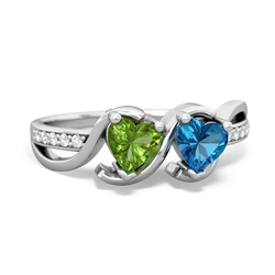 Peridot Side By Side 14K White Gold ring R3090