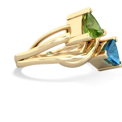 Peridot Split Band Swirl 14K Yellow Gold ring R2341