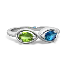 Peridot Infinity 14K White Gold ring R5050