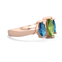 Peridot Three Peeks 14K Rose Gold ring R2433