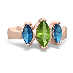 Peridot Three Peeks 14K Rose Gold ring R2433