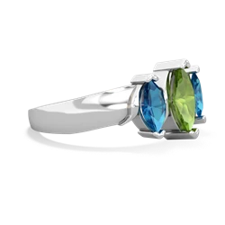 Peridot Three Peeks 14K White Gold ring R2433