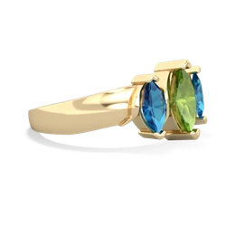 Peridot Three Peeks 14K Yellow Gold ring R2433