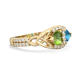 Peridot Sparkling Celtic Knot 14K Yellow Gold ring R2645