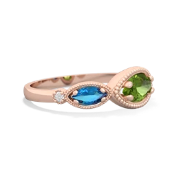 Peridot Milgrain Marquise 14K Rose Gold ring R5700