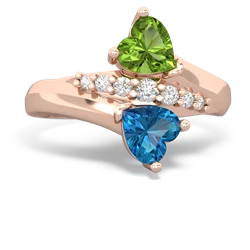 Peridot Heart To Heart 14K Rose Gold ring R2064