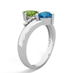 Peridot Heart To Heart 14K White Gold ring R2064