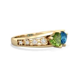 Peridot Heart To Heart 14K Yellow Gold ring R3342