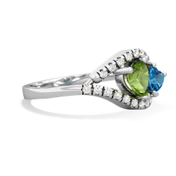 Peridot Mother And Child 14K White Gold ring R3010