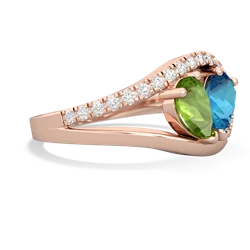 Peridot Nestled Heart Keepsake 14K Rose Gold ring R5650