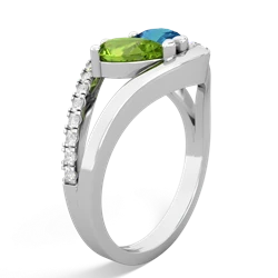 Peridot Nestled Heart Keepsake 14K White Gold ring R5650