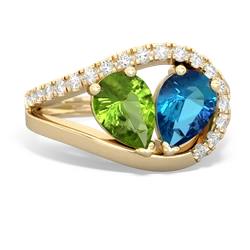 Peridot Nestled Heart Keepsake 14K Yellow Gold ring R5650