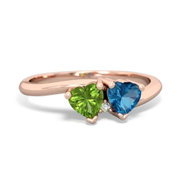 Peridot Sweethearts 14K Rose Gold ring R5260