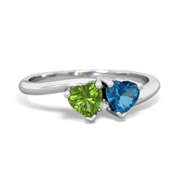 Peridot Sweethearts 14K White Gold ring R5260