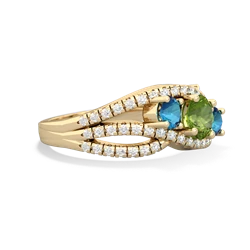 Peridot Three Stone Aurora 14K Yellow Gold ring R3080