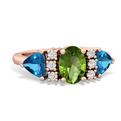 Peridot Antique Style Three Stone 14K Rose Gold ring R2186