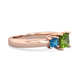 Peridot Three Stone Trellis 14K Rose Gold ring R4015