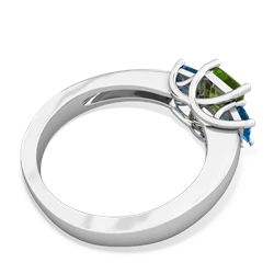 Peridot Three Stone Trellis 14K White Gold ring R4015