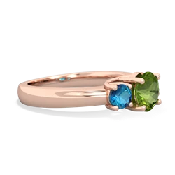 Peridot Three Stone Round Trellis 14K Rose Gold ring R4018