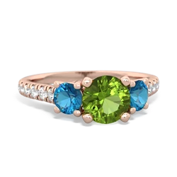 Peridot Pave Trellis 14K Rose Gold ring R5500