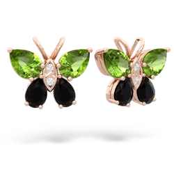 Peridot Butterfly 14K Rose Gold earrings E2215