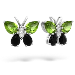 Peridot Butterfly 14K White Gold earrings E2215