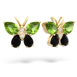 Peridot Butterfly 14K Yellow Gold earrings E2215