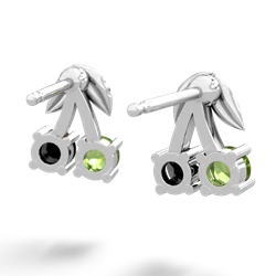 Peridot Sweet Cherries 14K White Gold earrings E7001