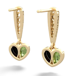 Peridot Filligree Heart 14K Yellow Gold earrings E5070