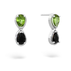 Peridot Infinity 14K White Gold earrings E5050