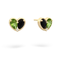 Peridot 'Our Heart' 14K Yellow Gold earrings E5072