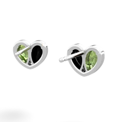 Peridot 'Our Heart' 14K White Gold earrings E5072