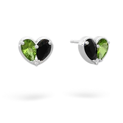 Peridot 'Our Heart' 14K White Gold earrings E5072