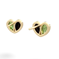 Peridot 'Our Heart' 14K Yellow Gold earrings E5072