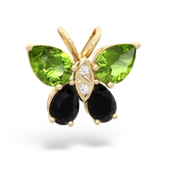 Peridot Butterfly 14K Yellow Gold pendant P2215