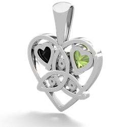 Peridot Celtic Trinity Heart 14K White Gold pendant P5331