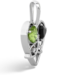 Peridot Celtic Trinity Heart 14K White Gold pendant P5331