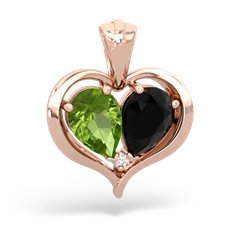 Peridot Two Become One 14K Rose Gold pendant P5330