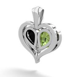 Peridot Two Become One 14K White Gold pendant P5330