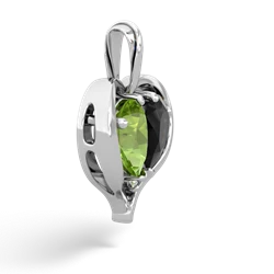 Peridot Two Become One 14K White Gold pendant P5330