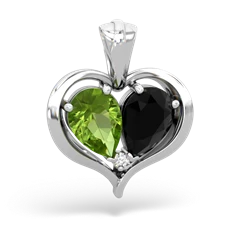 Peridot Two Become One 14K White Gold pendant P5330