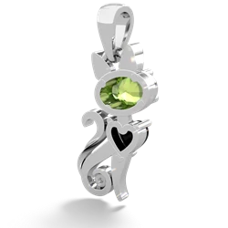 Peridot Kitten 14K White Gold pendant P5780