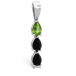 Peridot Dew Drops 14K White Gold pendant P2251