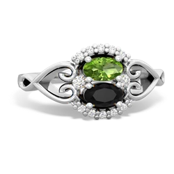 Peridot Love Nest 14K White Gold ring R5860