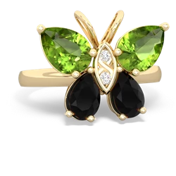 Peridot Butterfly 14K Yellow Gold ring R2215