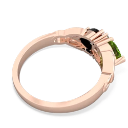 Peridot Celtic Knot Double Heart 14K Rose Gold ring R5040