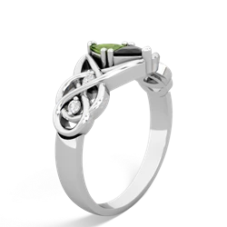 Peridot Keepsake Celtic Knot 14K White Gold ring R5300